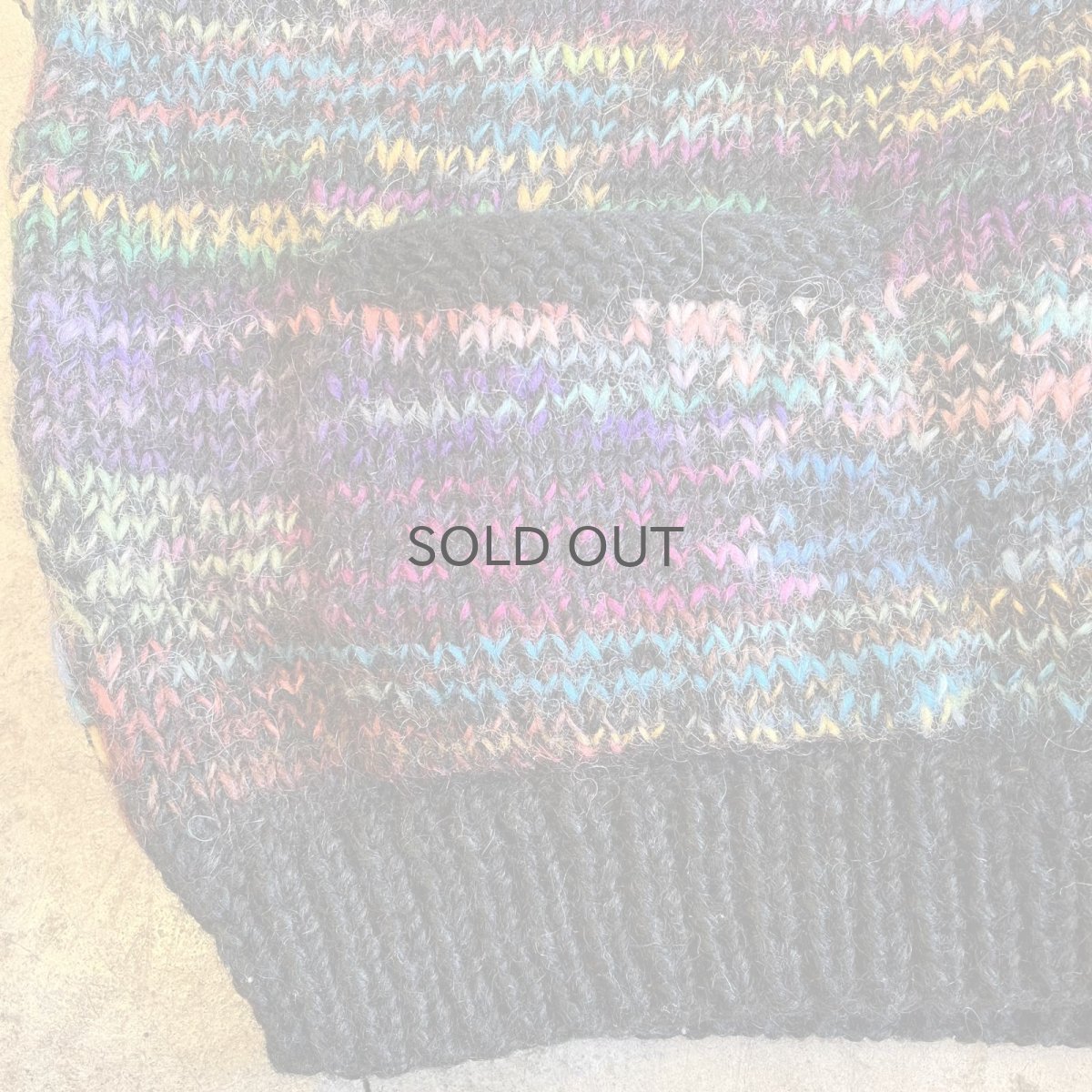 画像4: MIX COLOR MULCH BORDER PATTERN DESIGN KNIT CARDIGAN / Ladies L (4)