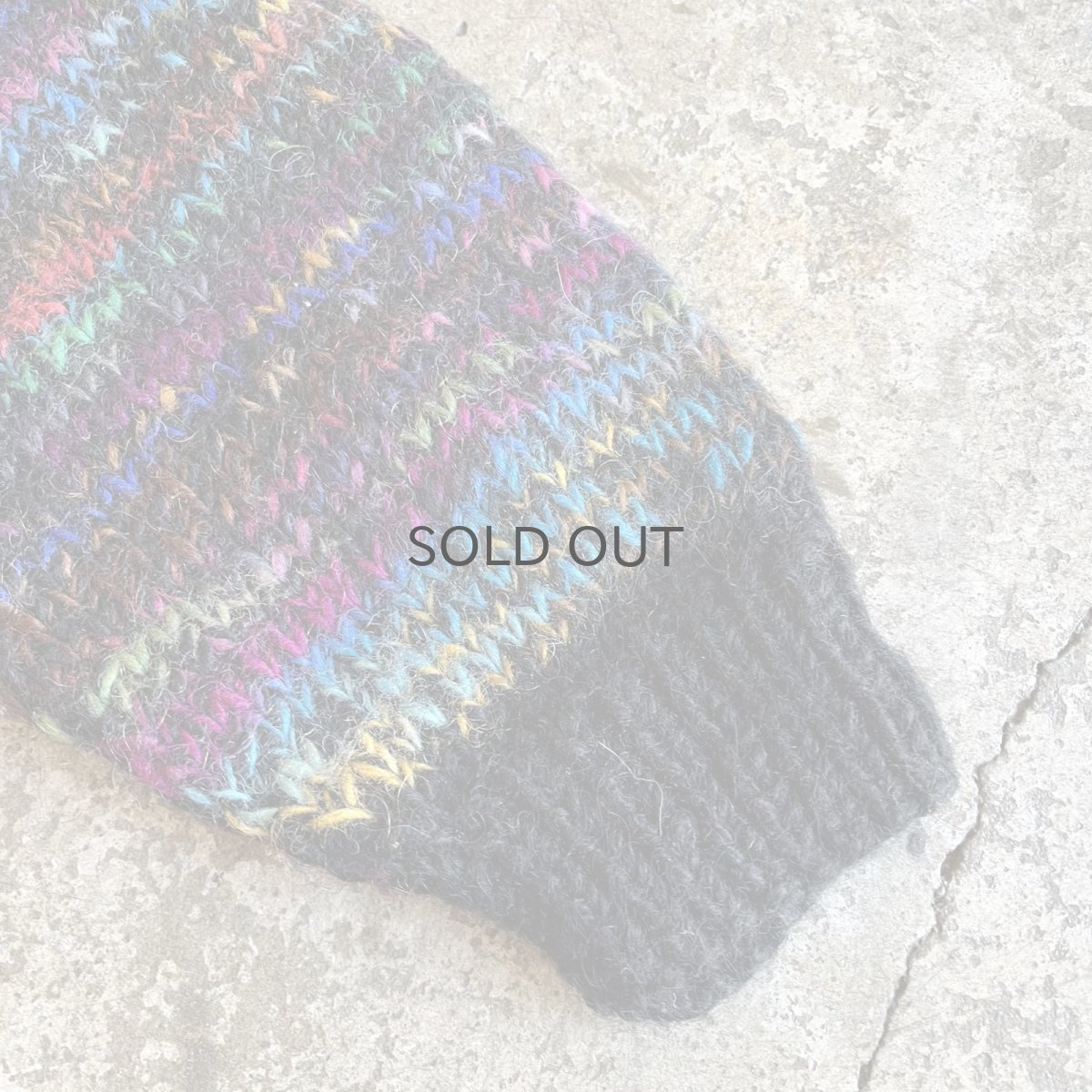 画像7: MIX COLOR MULCH BORDER PATTERN DESIGN KNIT CARDIGAN / Ladies L (7)