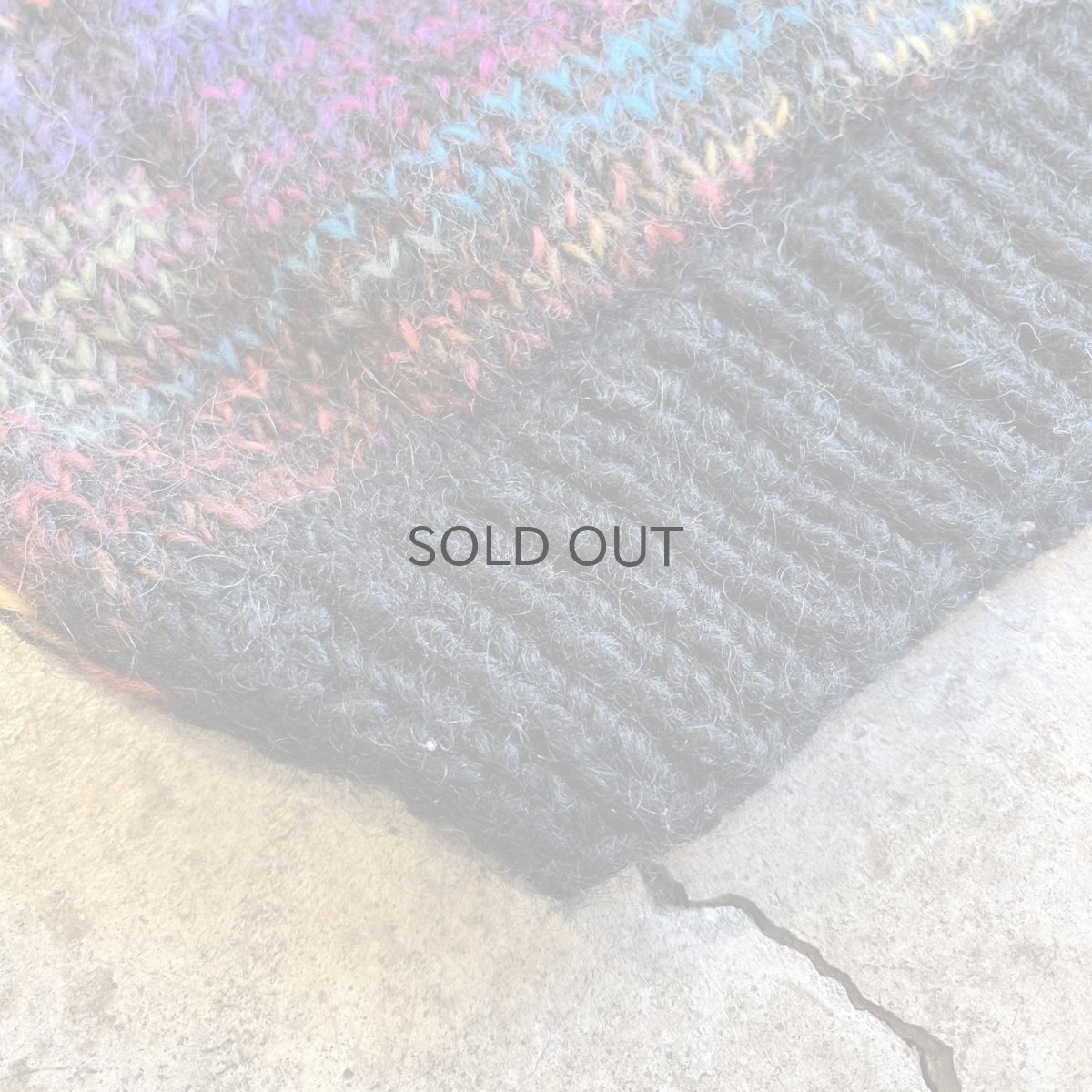 画像3: MIX COLOR MULCH BORDER PATTERN DESIGN KNIT CARDIGAN / Ladies L (3)