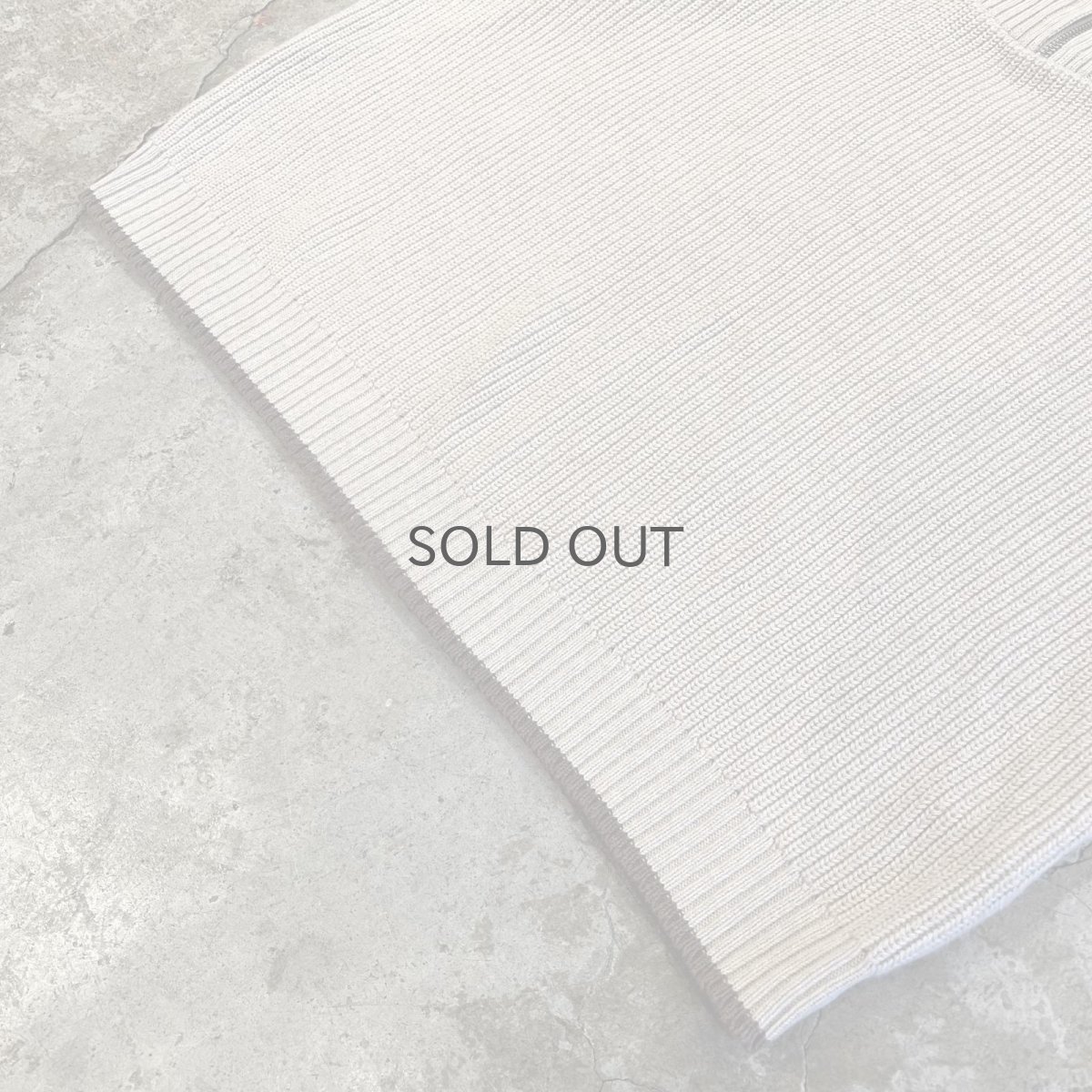 画像4: BEIGE COLOR HALF ZIP DESIGN RIB COTTON KNIT L/S TOPS / Ladies L(M) (4)