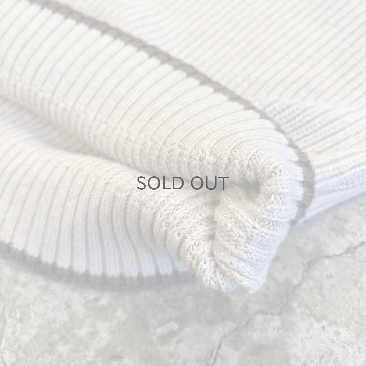 画像5: BEIGE COLOR HALF ZIP DESIGN RIB COTTON KNIT L/S TOPS / Ladies L(M) (5)