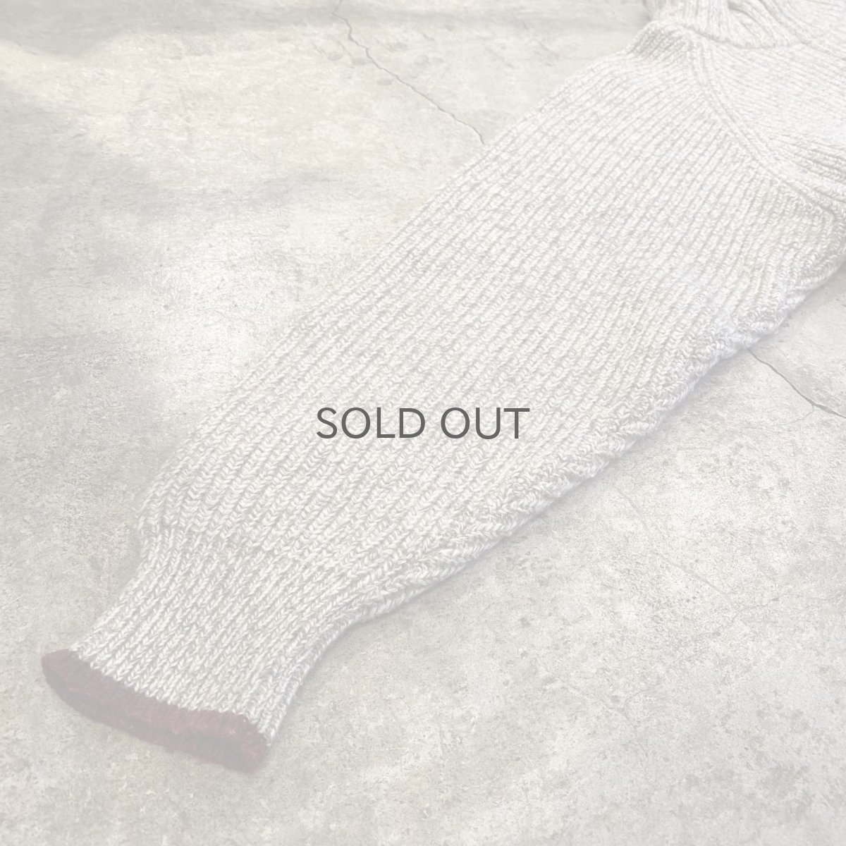 画像7: POINT LINE RIB DESIGN HALF ZIP SWEATER / Ladies L (7)