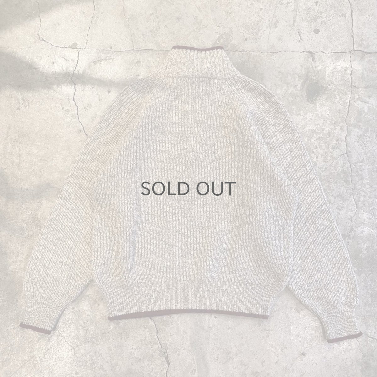 画像2: POINT LINE RIB DESIGN HALF ZIP SWEATER / Ladies L (2)