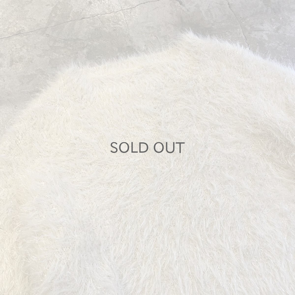 画像3: WHITE COLOR SHAGGY SHORT DESIGN KNIT TOPS / Ladies M (3)