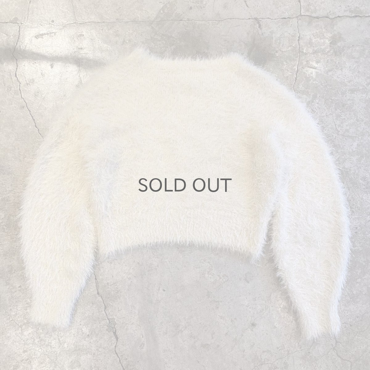 画像2: WHITE COLOR SHAGGY SHORT DESIGN KNIT TOPS / Ladies M (2)