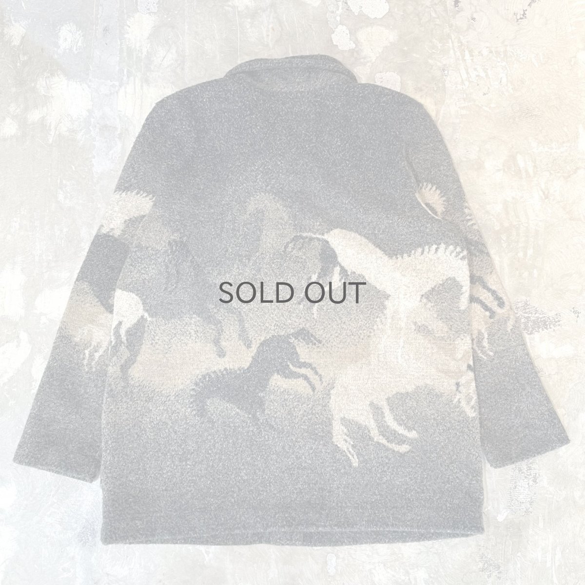 画像2: MONOTONE HORSE GRAPHIC PATTERN SHIRT JACKET / Mens L (2)