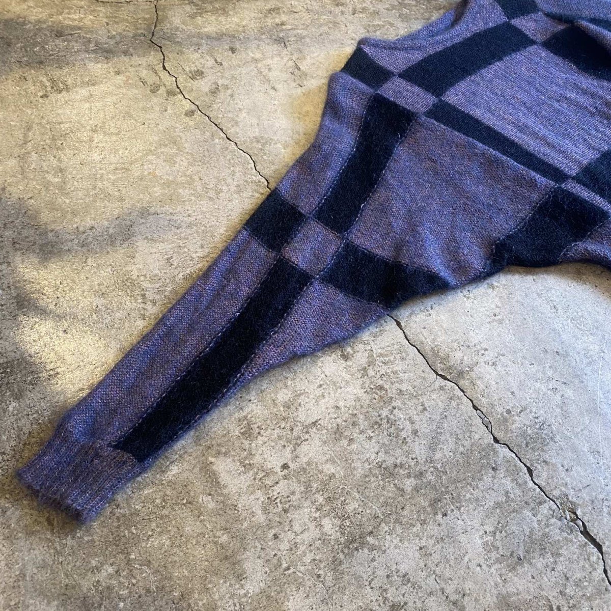 画像6: DOLMAN SLEEVE DESIGN BICOLOR KNIT SWEATER / Ladies L (6)