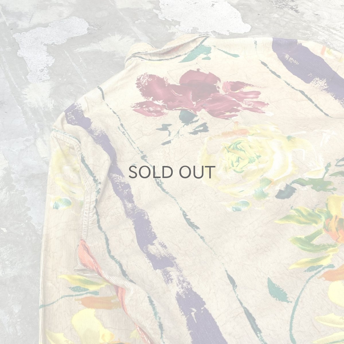 画像9: ARTISTIC FLORAL GRAPHIC PATTERN CORDUROY L/S SHIRT / Mens XL (9)