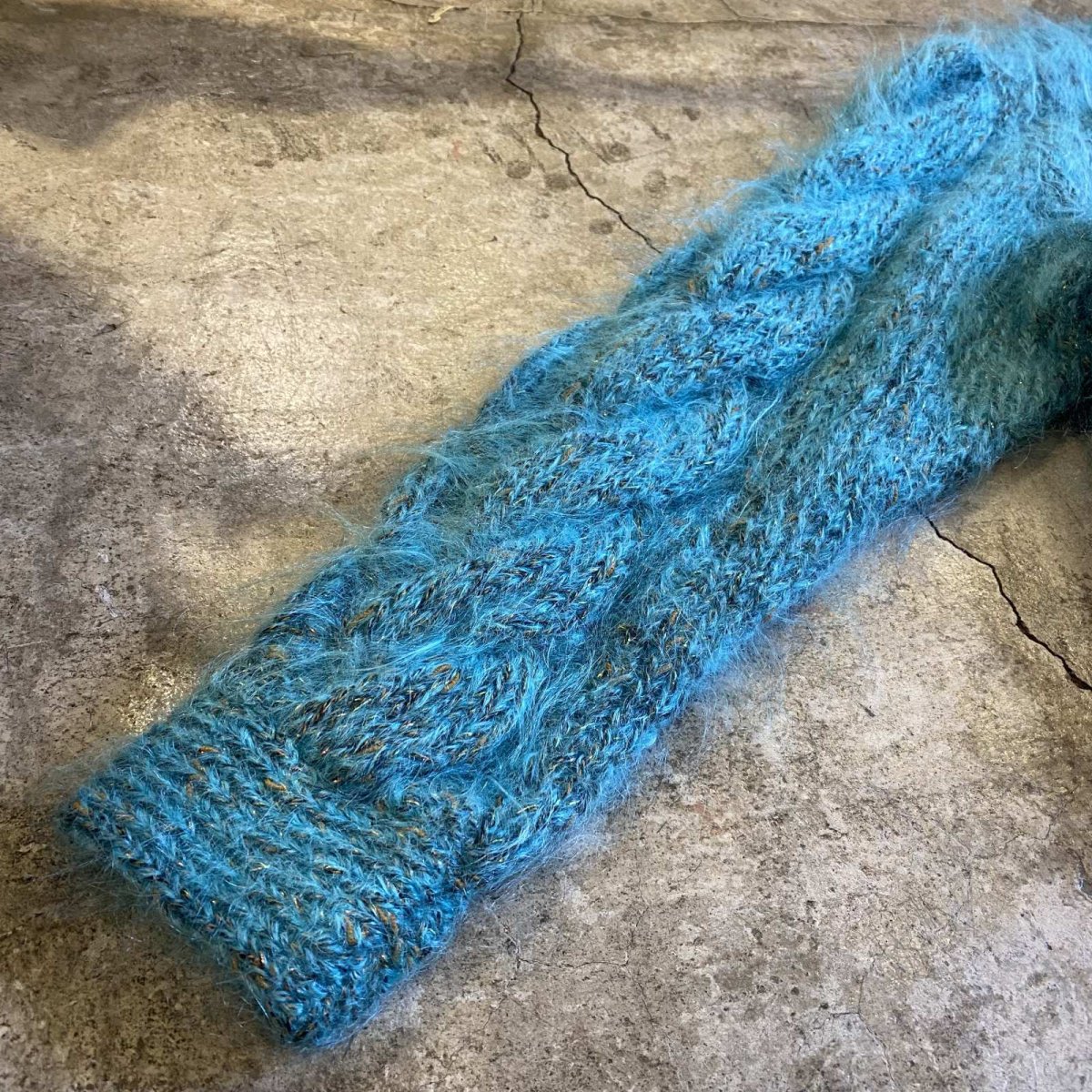 画像7: COLOR DESIGN MIX GLITTER MOHAIR KNIT CARDIGAN / Ladies L (7)