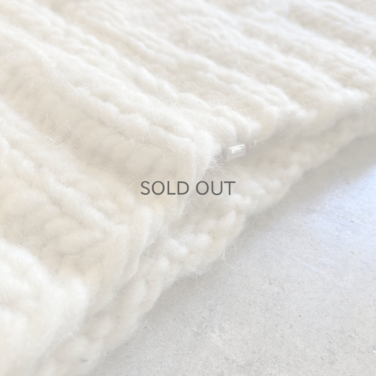 画像12: WHITE COLOR HAND KNIT ZIP UP JACKET / Ladies M(13) / MADE IN CANADA (12)