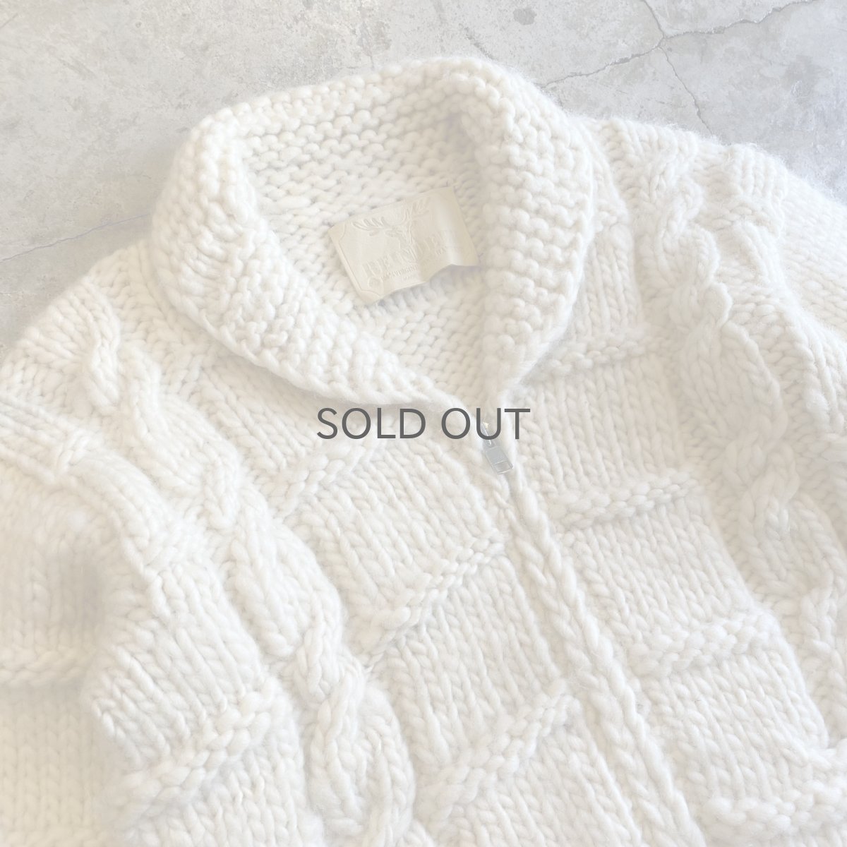 画像3: WHITE COLOR HAND KNIT ZIP UP JACKET / Ladies M(13) / MADE IN CANADA (3)