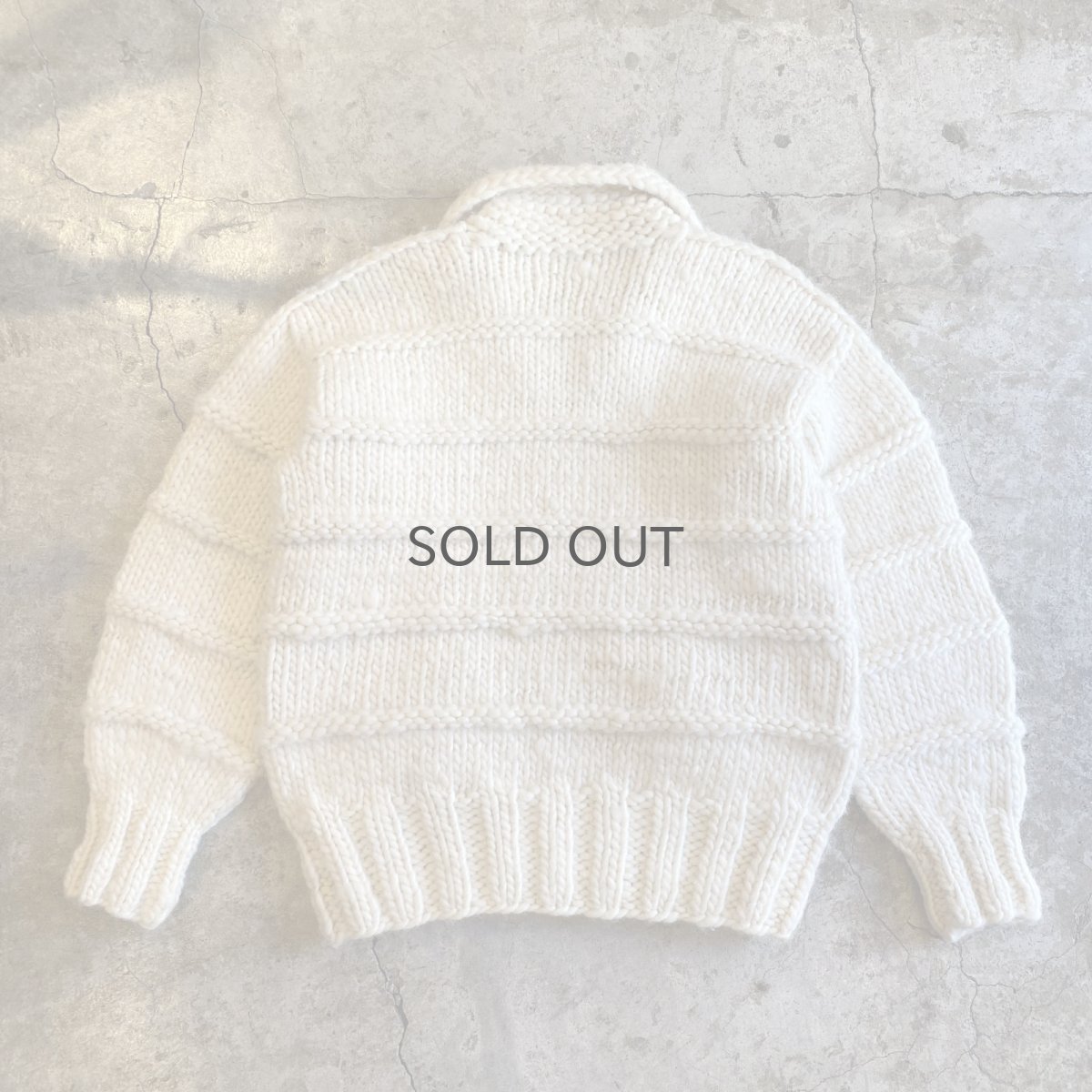 画像2: WHITE COLOR HAND KNIT ZIP UP JACKET / Ladies M(13) / MADE IN CANADA (2)