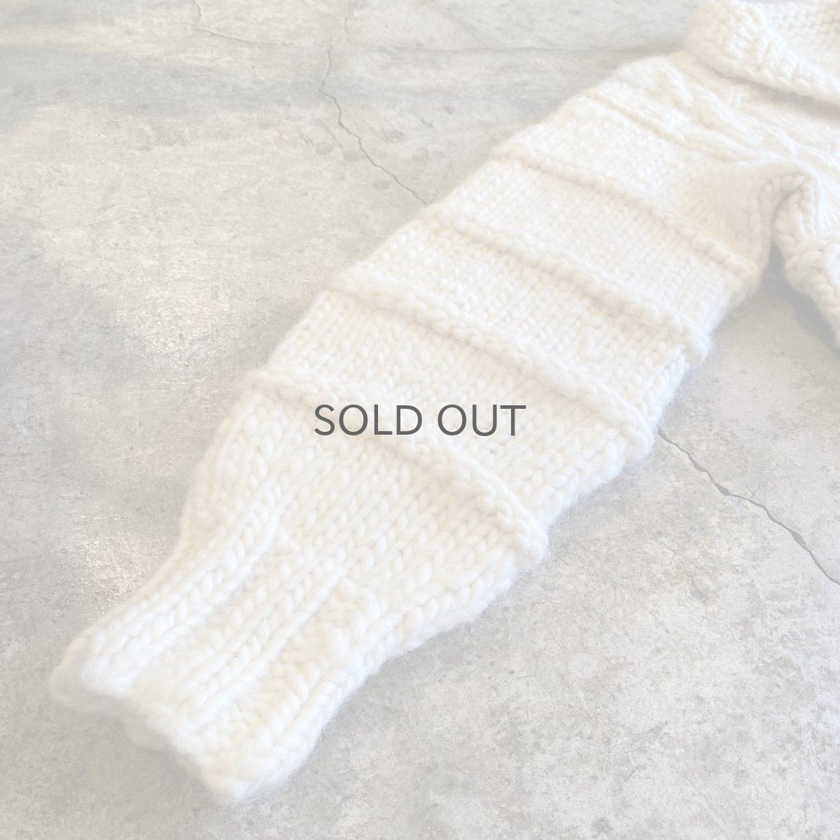 画像5: WHITE COLOR HAND KNIT ZIP UP JACKET / Ladies M(13) / MADE IN CANADA (5)