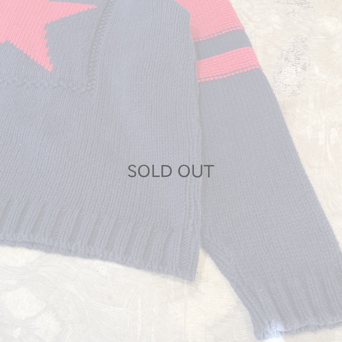 画像6: BICOLOR ONE STAR PATTERN KNIT SWEATER / Mens L (6)