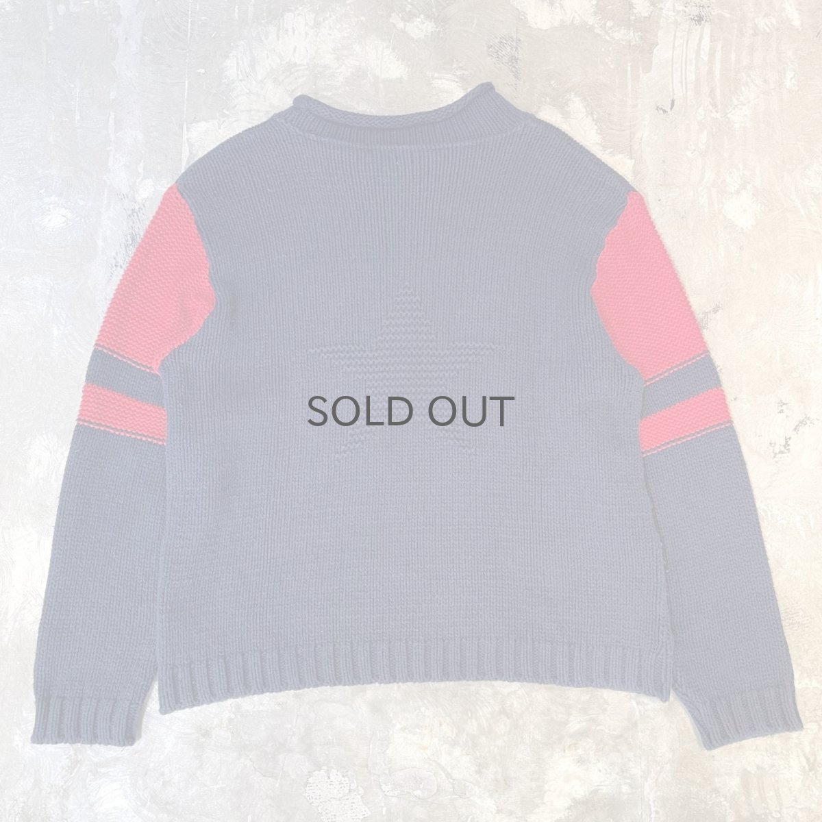 画像2: BICOLOR ONE STAR PATTERN KNIT SWEATER / Mens L (2)