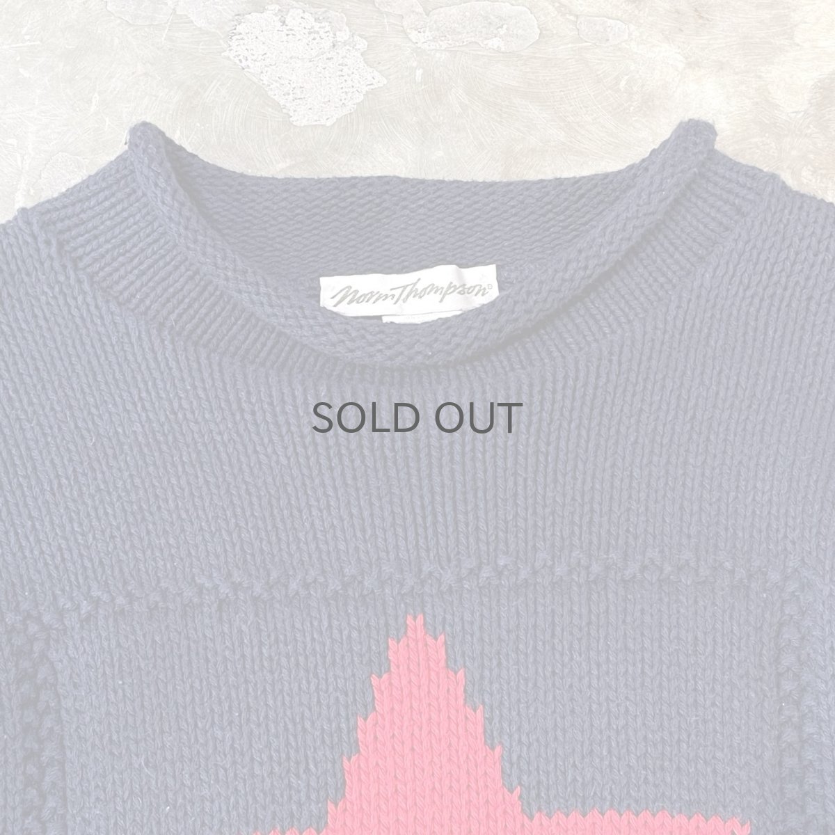 画像10: BICOLOR ONE STAR PATTERN KNIT SWEATER / Mens L (10)