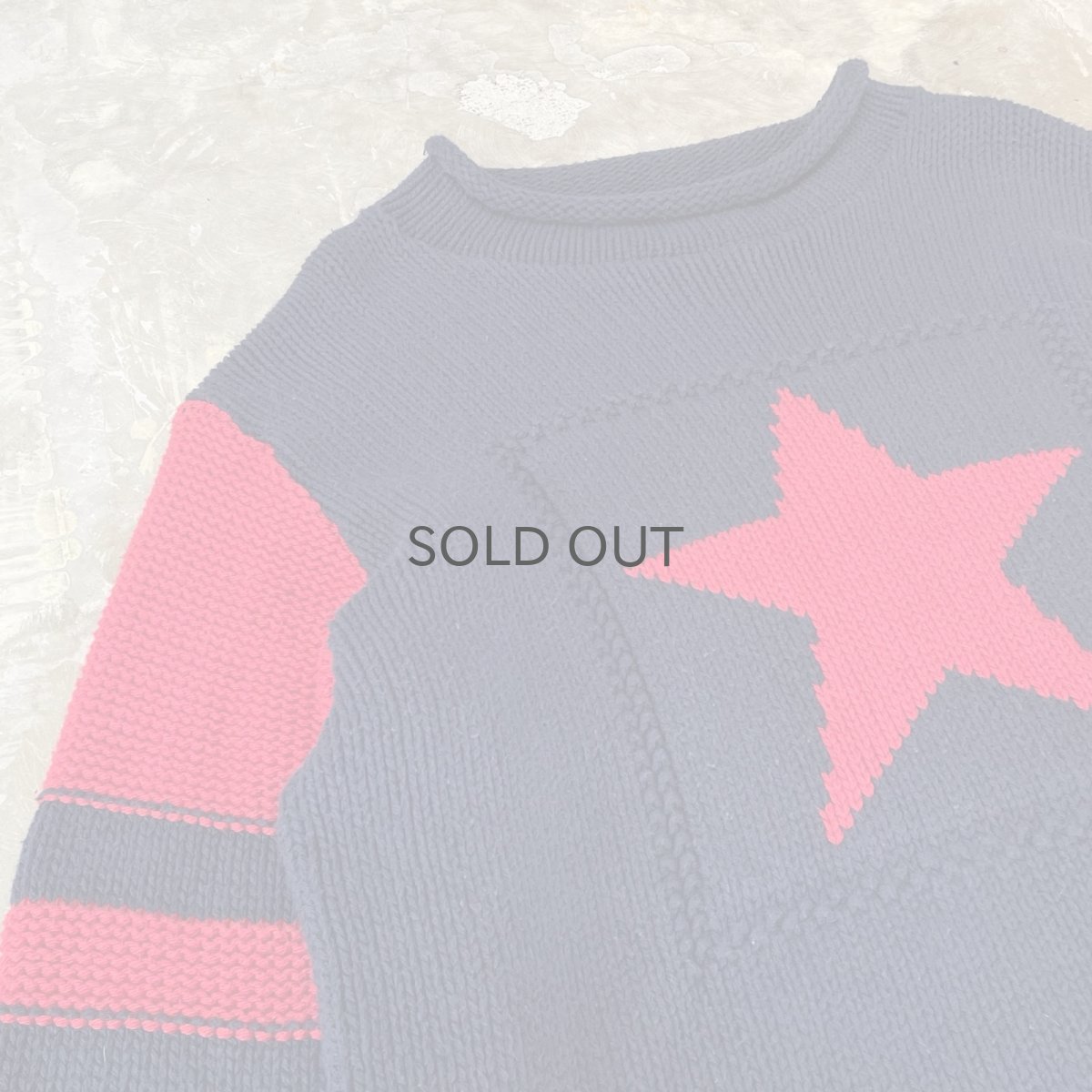 画像3: BICOLOR ONE STAR PATTERN KNIT SWEATER / Mens L (3)
