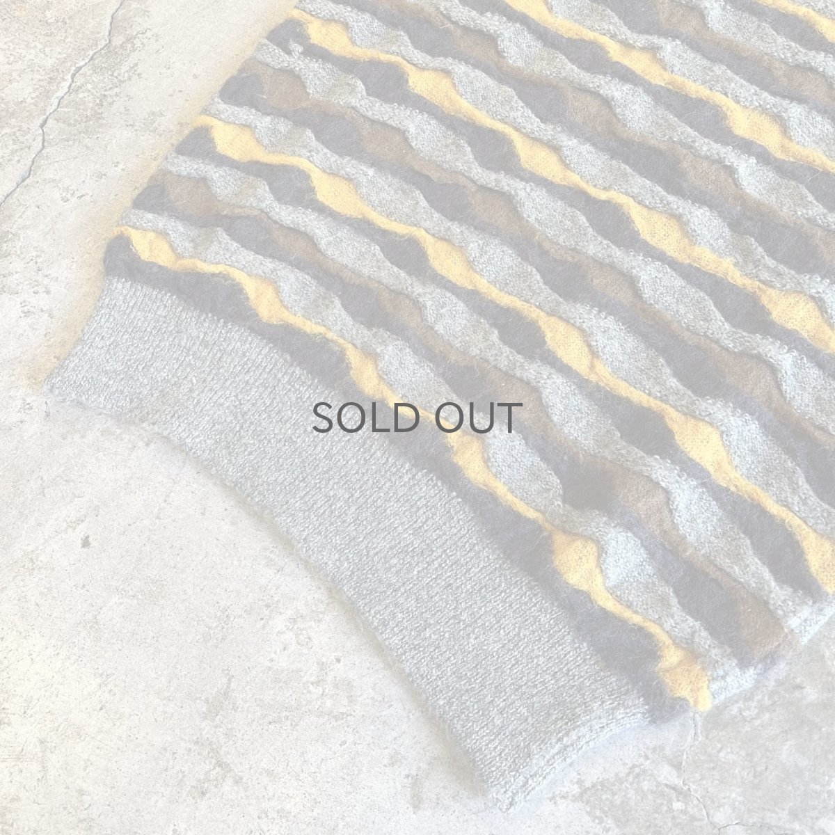 画像4: MULTI BORDER COLOR EMBOSS DESIGN KNIT SWEATER / Ladies M (4)