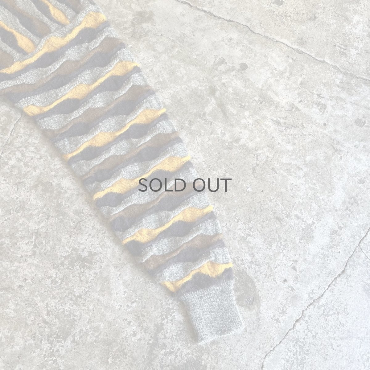 画像7: MULTI BORDER COLOR EMBOSS DESIGN KNIT SWEATER / Ladies M (7)