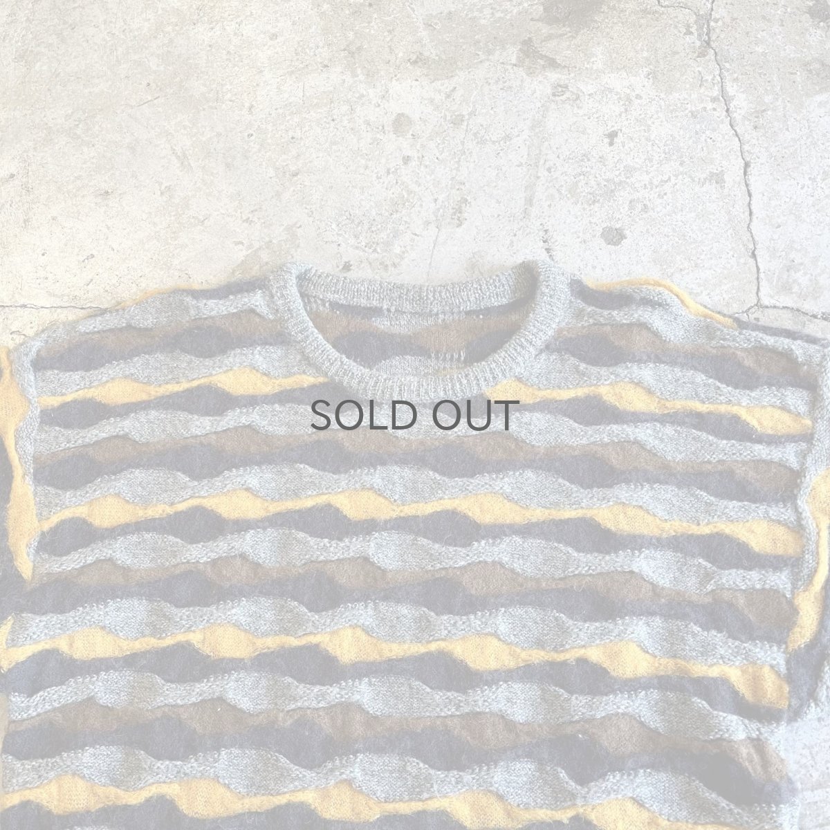 画像8: MULTI BORDER COLOR EMBOSS DESIGN KNIT SWEATER / Ladies M (8)