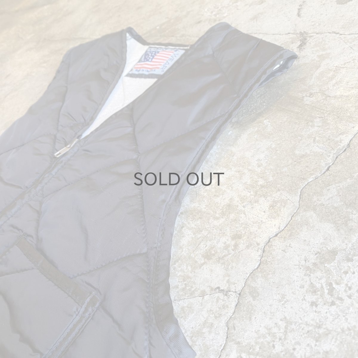 画像7: QUILTING DESIGN BLACK COLOR LINER VEST / Ladies M / MADE IN USA (7)