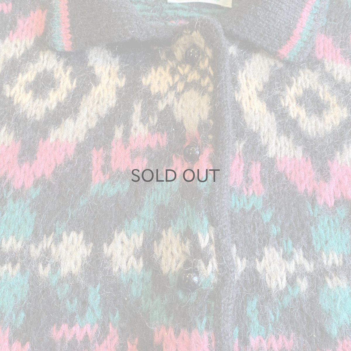 画像9: ALL OVER PATTERN DESIGN POLO KNIT SWEATER / Ladies L / MADE IN ITALY (9)