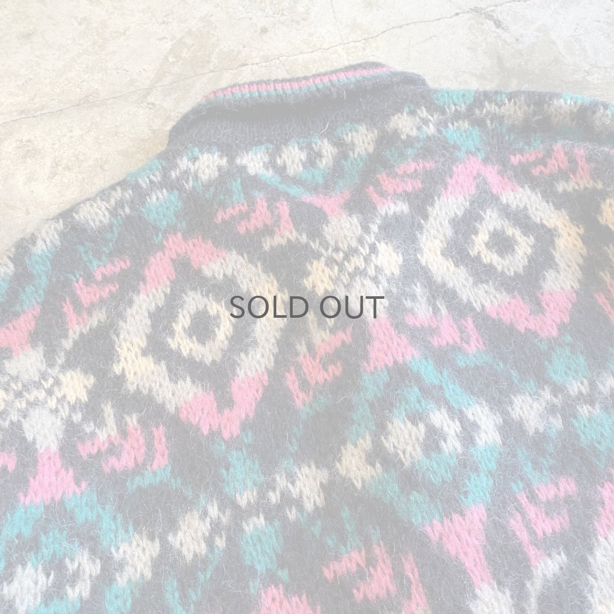 画像11: ALL OVER PATTERN DESIGN POLO KNIT SWEATER / Ladies L / MADE IN ITALY (11)