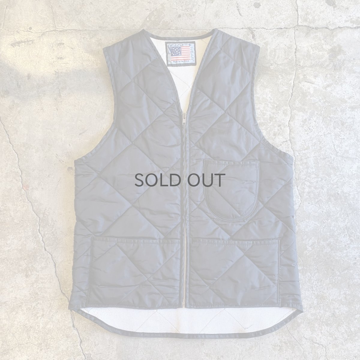 画像1: QUILTING DESIGN BLACK COLOR LINER VEST / Ladies M / MADE IN USA (1)