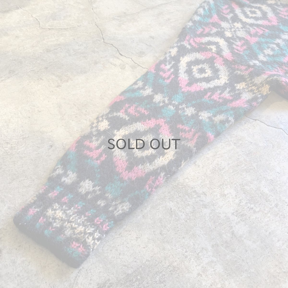 画像5: ALL OVER PATTERN DESIGN POLO KNIT SWEATER / Ladies L / MADE IN ITALY (5)