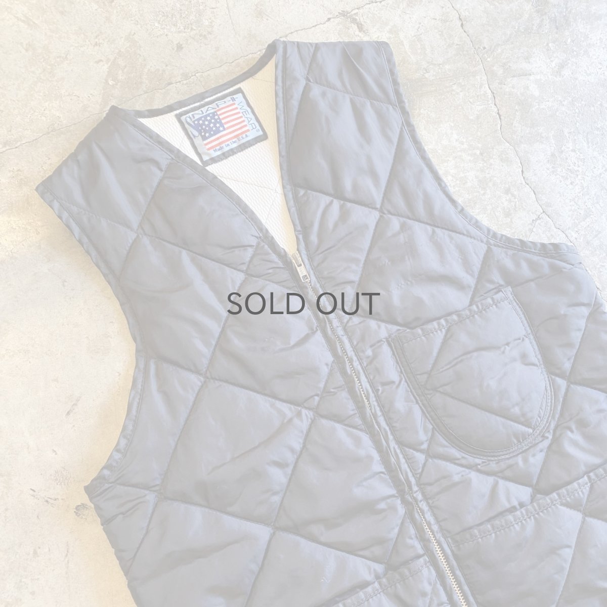 画像3: QUILTING DESIGN BLACK COLOR LINER VEST / Ladies M / MADE IN USA (3)