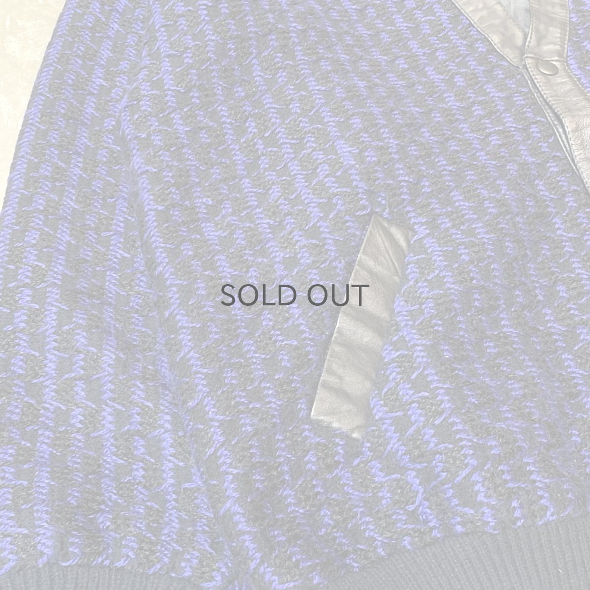 画像5: REAL LEATHER × KNIT SWITCHED COLOR PATTERN CARDIGAN / Mens XL (5)