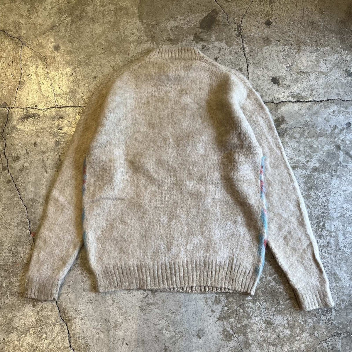 画像2: FRONT COLOR ART PATTERN WOOL MOHAIR MIX KNIT SWEATER / Ladies L (2)