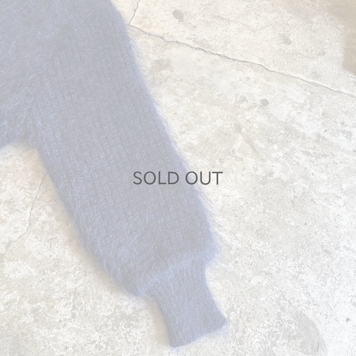 画像7: NAVY COLOR VOLUME SLEEVE DESIGN KNIT MOHAIR CARDIGAN / Ladies L (7)