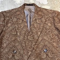 画像10: ALL OVER WOVEN PATTERN TAILORED JACKET / Mens L (10)