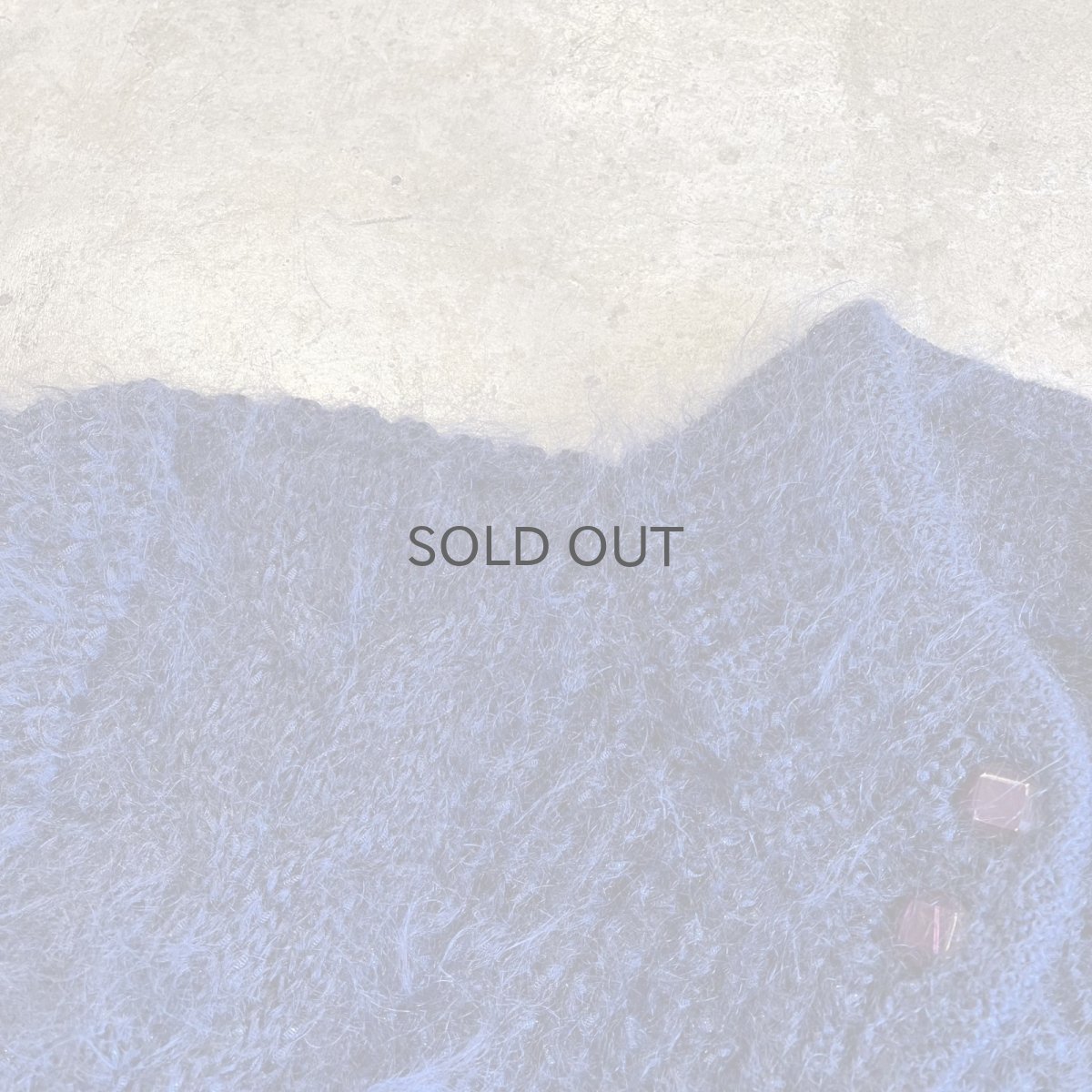 画像9: NAVY COLOR VOLUME SLEEVE DESIGN KNIT MOHAIR CARDIGAN / Ladies L (9)