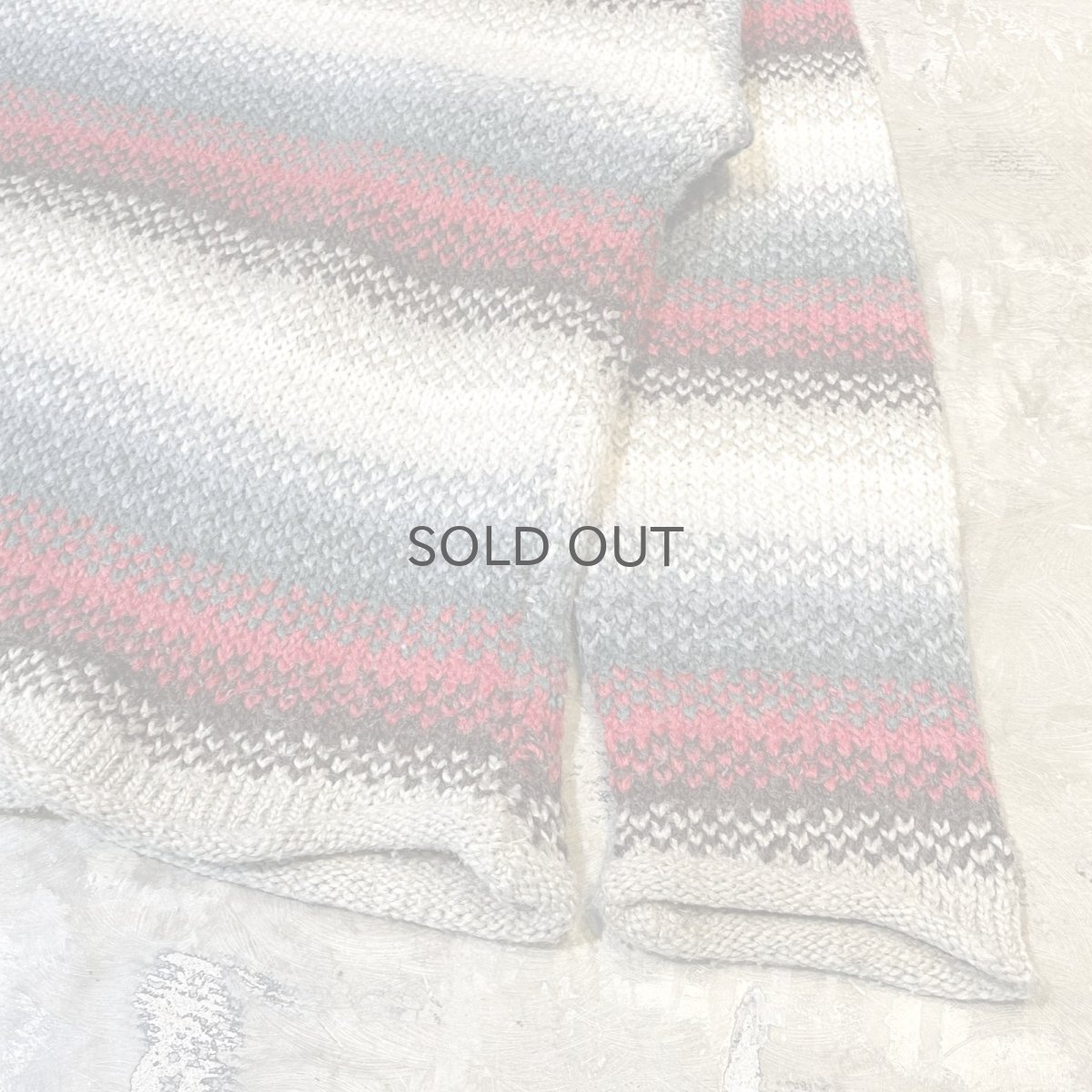 画像6: MULTI BORDER PATTERN ROLL NECK KNIT SWEATER / Mens XL (6)