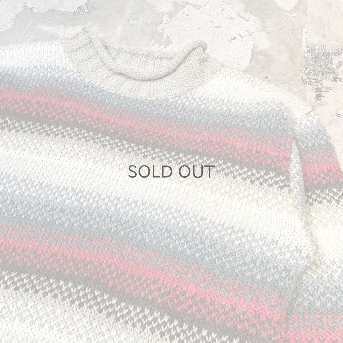 画像4: MULTI BORDER PATTERN ROLL NECK KNIT SWEATER / Mens XL (4)