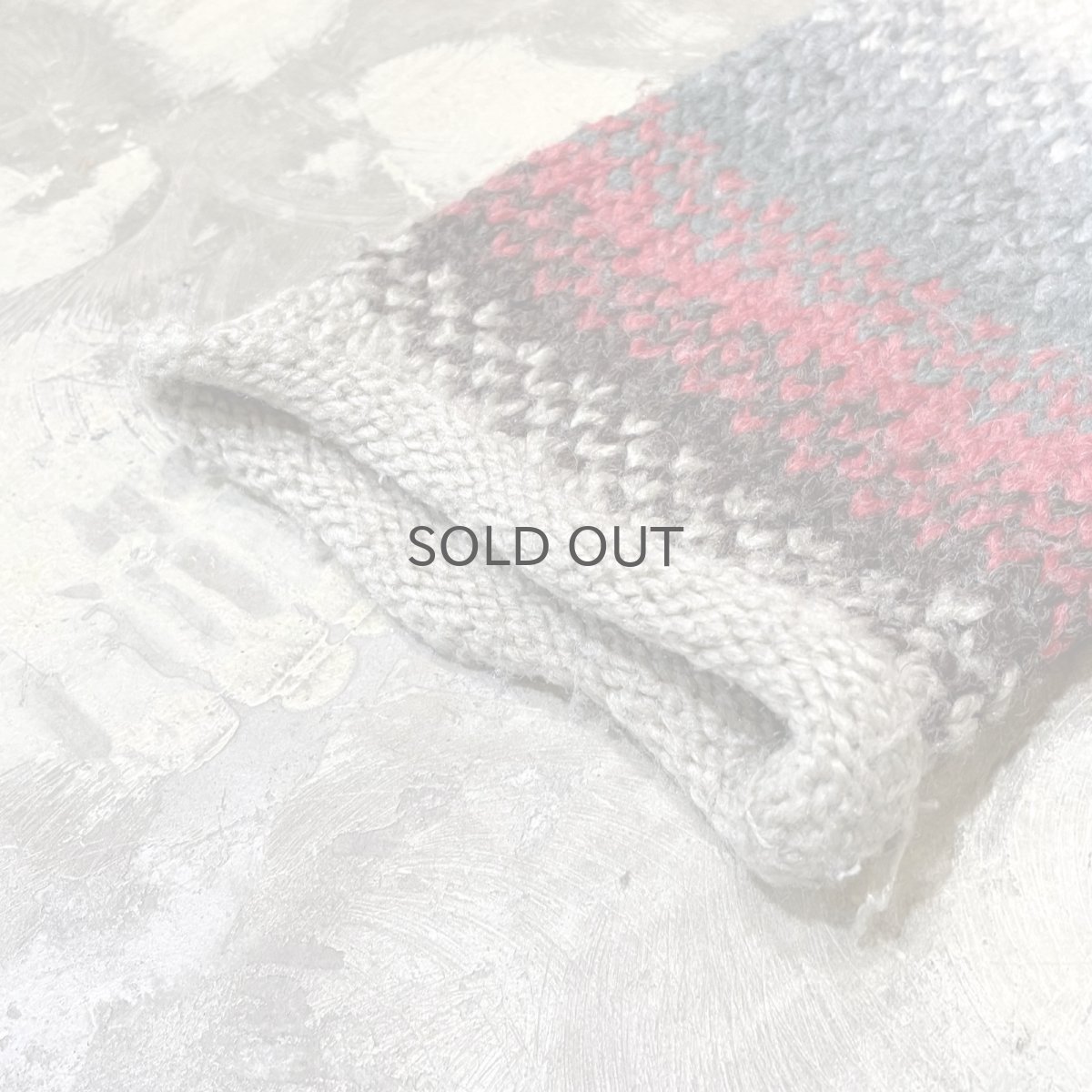 画像7: MULTI BORDER PATTERN ROLL NECK KNIT SWEATER / Mens XL (7)