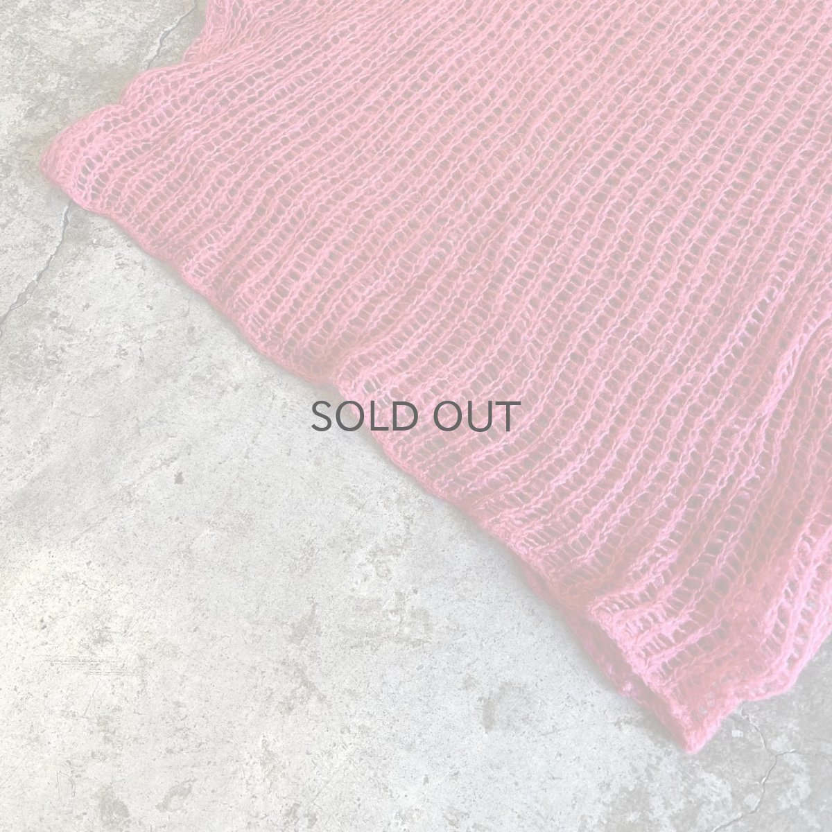 画像4: PINK COLOR MESH DESIGN LOWGAUGE KNIT TOPS / Ladies L (4)