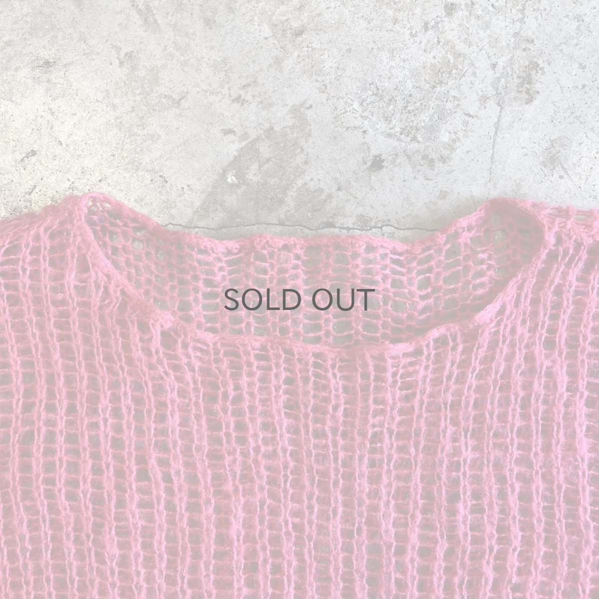 画像9: PINK COLOR MESH DESIGN LOWGAUGE KNIT TOPS / Ladies L (9)