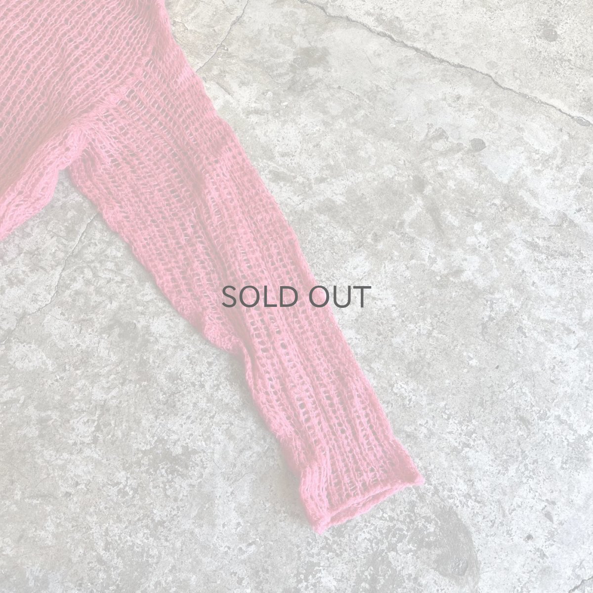 画像7: PINK COLOR MESH DESIGN LOWGAUGE KNIT TOPS / Ladies L (7)