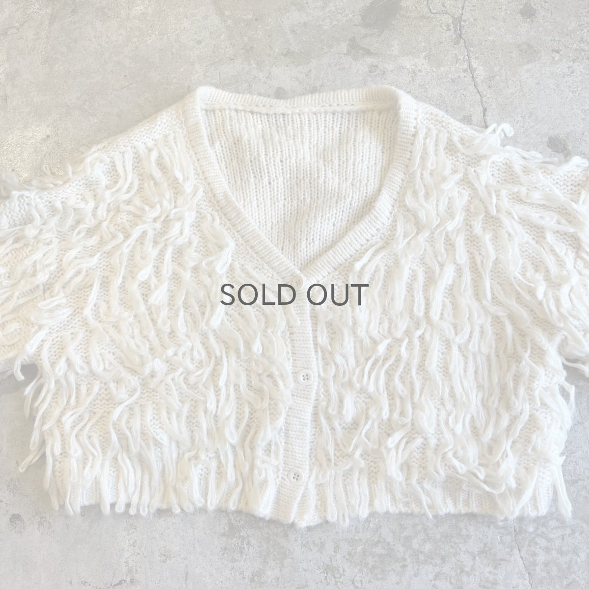 画像8: ALL OVER LOOP FRINGE LINE DESIGN KNIT CARDIGAN / Ladies M (8)