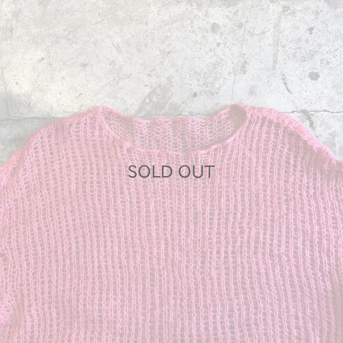画像8: PINK COLOR MESH DESIGN LOWGAUGE KNIT TOPS / Ladies L (8)