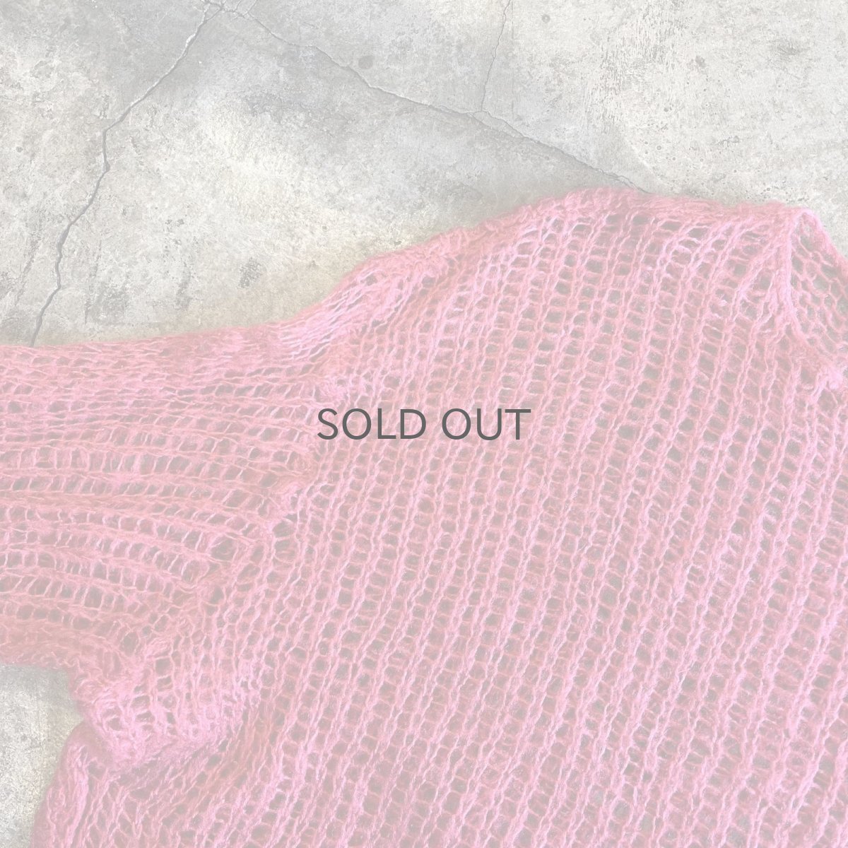 画像10: PINK COLOR MESH DESIGN LOWGAUGE KNIT TOPS / Ladies L (10)