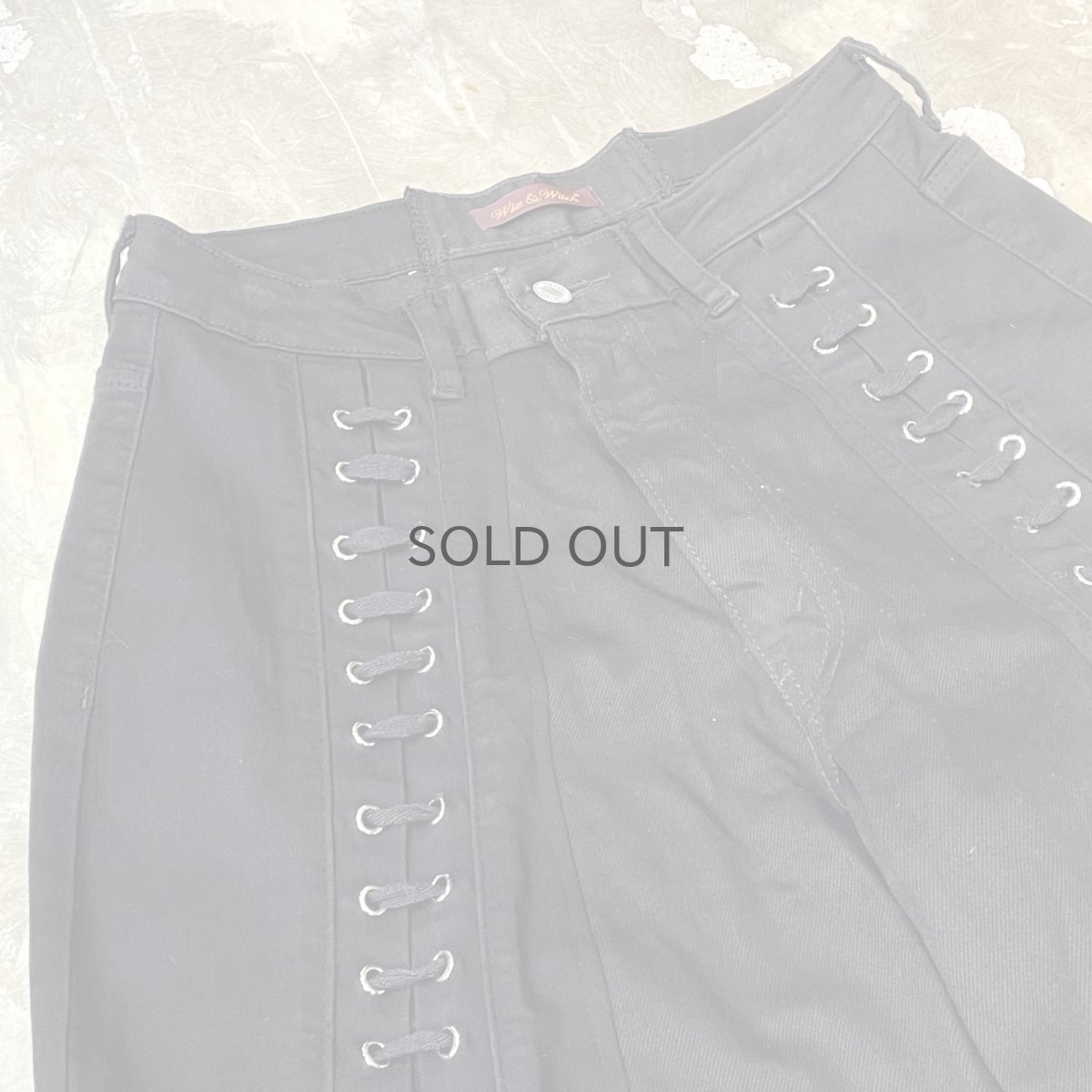 画像3: 【Wiz&Witch】"UNITED" TWO FACE LACE UP DENIM PANTS / OS (3)