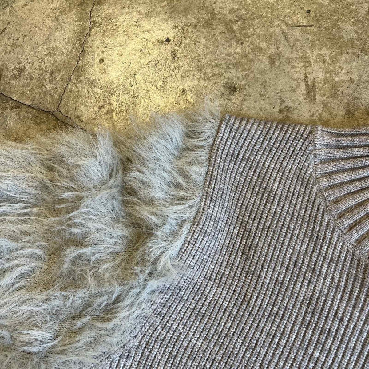 画像10: RIB×SHAGGY VOLUME SLEEVE DESIGN KNIT L/S TOPS / Ladies M (10)