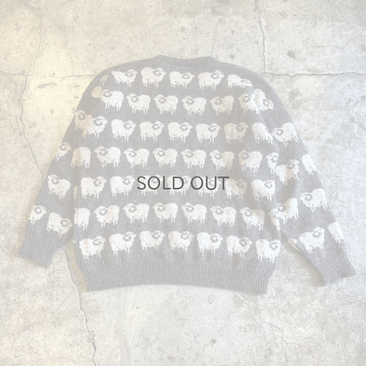 画像2: ALL OVER SHEEP PATTERN DESIGN KNIT SWEATER / Ladies L / MADE NEW ZEALAND (2)