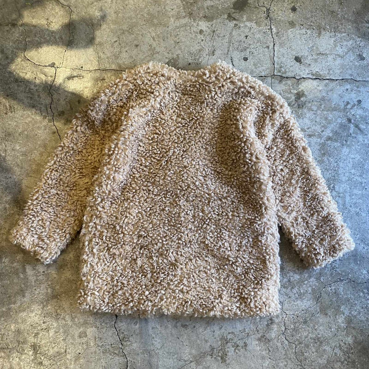 画像2: NO COLLAR POODLE BOA DESIGN JACKET / Ladies L (2)