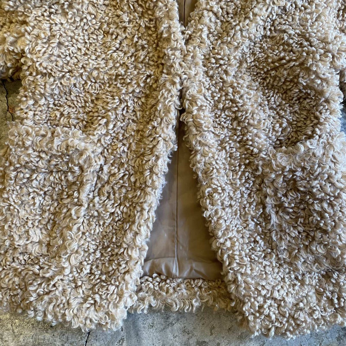 画像8: NO COLLAR POODLE BOA DESIGN JACKET / Ladies L (8)