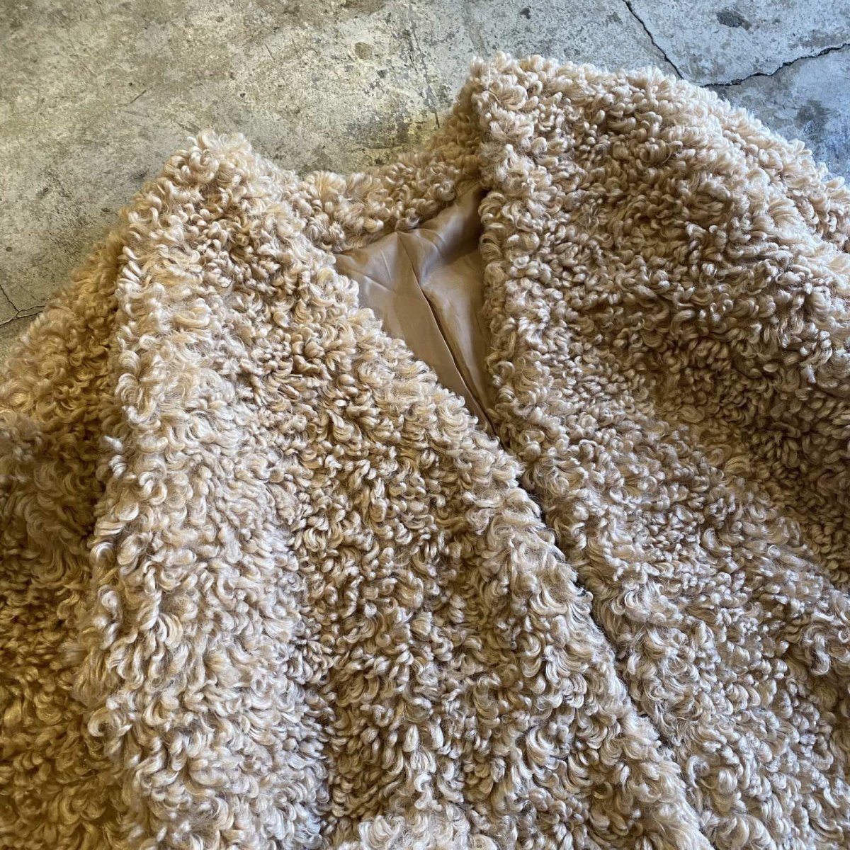 画像3: NO COLLAR POODLE BOA DESIGN JACKET / Ladies L (3)